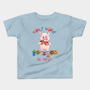 PIG Donut Worry Kids T-Shirt